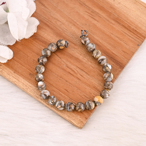 Natural Mother of Pearl & Copper Beads 925 Sterling Silver Trendy Unisex <b>Beaded</b> <b>Bracelet</b> for Wedding Party Gift Handmade Jewelry - Product Image 2