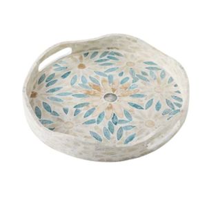 Bandeja de servir única de nácar, accesorio decorativo hecho a mano para hoteles, restaurantes y hogares. - Product Image 3