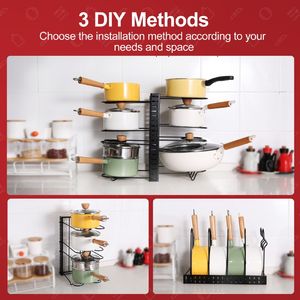 Scaffale da Cucina Regolabile, Soluzione Organizzativa e di Stoccaggio per Armadietti - Product Image 4