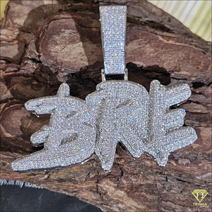 Luxury " BRE "<b>Name</b> Pendant With Full Iced Out Moissanite Diamond Hip Hop <b>Chain</b> Necklace Gift - Product Image 1