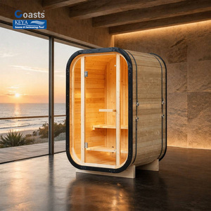 Sauna Vertical Exterior Integrada con WiFi Avanzado, Certificación ETL, Madera Termotratada Roja, para <span class=keywords><strong>Villas</strong></span> Australianas, Pabellón de Bienestar - Product Image 1