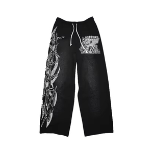 Custom Made Cotton Fleece Sweatsuits Sun Fade Acid Washed Embroidered Oversized Drop Shoulder Pullover High Street Fashion - Product Image 5