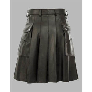 กางเกงคิลท์หนังแท้ผู้ชายแบบจีบสั่งทำพิเศษพร้อมกระเป๋าข้าง รุ่นอเนกประสงค์ ปี 2026 ขายส่ง - Product Image 3