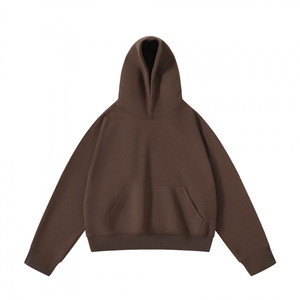 Sudadera con Capucha Unisex Extra Grande, Color Sólido, Informal, Tejida, Manga Regular, Diseño con Bolsillos, Ropa de Otoño - Product Image 5