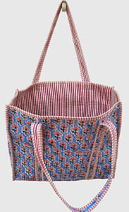 Sac fourre-tout bohème en toile avec motif floral rose, ouvert en dessus, sac de shopping pour femme, utilisable toute l'année - Product Image 4
