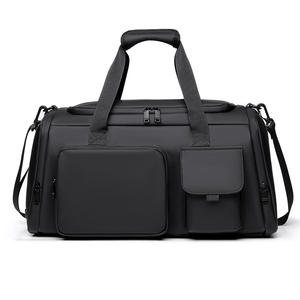 Black <b>Nylon</b> Travel Duffel Bag With Multiple Pockets And Adjustable Straps Fashionable Durability Feature - Product Image 1