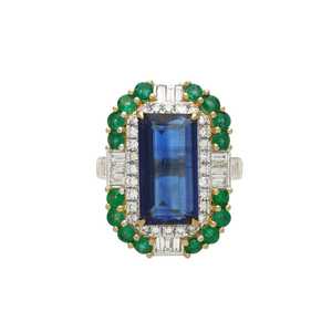 Anillo de Cianita Azul, Plata de Ley 925, Chapado en Oro de 14K, Gema Verde, Joyería de Lujo Hecha a Mano, Regalo Elegante para Mujer - Product Image 5