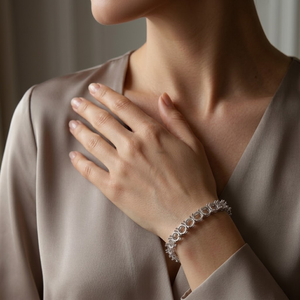 Monture de bracelet tennis en or blanc 14K avec diamant rond de 0,50 ct, sertissage panier à quatre griffes, bijoux fins, MOQ 1 pièce - Product Image 3