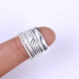 925 Sterling <b>Silver</b> Wide Band Multi Layer Twisted Rope Braided <b>Silver</b> <b>Ring</b> Plain High Polish Chevron Statement <b>Ring</b> Wholesale - Product Image 5