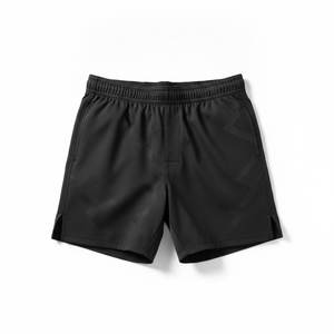 Shorts noirs à taille élastique, couleur unie, style vêtements d'arts martiaux - Product Image 3