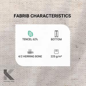 Tela de viscosa y algodón de 230 g/m², diseño espigado, 62 % viscosa, tejido ecológico, transpirable, suave, de peso medio, para camisas - Product Image 3