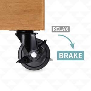 Ruedas de Metal de 3 pulgadas de alta calidad, ruedas de goma negra, Material TPR duradero de 75mm de diámetro para almacenes de pisos de madera dura al aire libre - Product Image 5