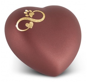 Urne commémorative en forme de cœur rose clair avec mini cœur pour cendres, Cœur pour cendres funéraires en métal laiton/aluminium - Product Image 6