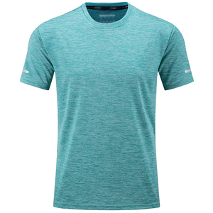 Quick Dry 100% Cotton Fleece Summer <b>Mens</b> Running Jogging T-<b>shirts</b> Crew Neck Athlete Sports Gym Fitness Pullover Reflective - Product Image 6