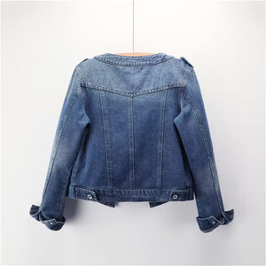 New Style Women's Regular <b>Denim</b> <b>Jacket</b> Crew Neck Long Sleeve Classic Style <b>Vintage</b> <b>Denim</b> <b>Jacket</b> For Ladies - Product Image 2