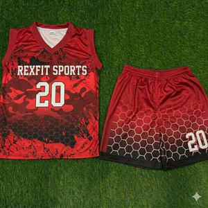 REXFIT SPORTS Conjunto de Camiseta y Pantalones Cortos Deportivos de Alta Calidad, Uniforme de Equipo Personalizado, Ropa de Entrenamiento Físico, Ligera y Transpirable - Product Image 1