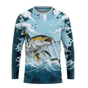 Custom Knitted Sporty Short Sleeve Fishing <b>T</b>-<b>Shirt</b> UV Protection Breathable Polyester Fishing Wear for Men and Women - Product Image 1