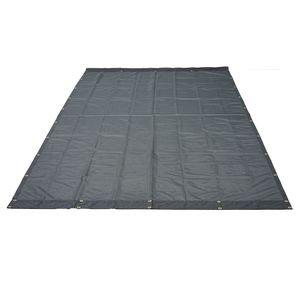 Telo in rete per camion ribaltabile 7 x 18 piedi, resistente, nero, rivestito in PVC, con occhielli in ottone a doppia tasca da 5,5 pollici e 18 once, accessorio per il controllo del carico - Product Image 6