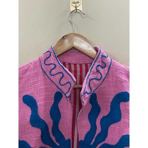 Bohemian TNT Suzani Cotton Embroidered Short Jacket Windproof and Breathable Floral Design <b>Coat</b> Gift for Her/Mom - Product Image 4