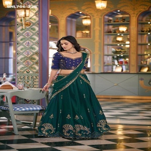 Fournisseur indien de Lehenga-Choli en soie Rangoli de haute qualité avec broderie de paillettes, modèle évasé Can-Can, exportateur de mode féminine. - Product Image 1