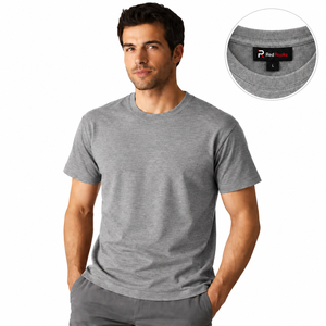 เสื้อยืดลำลองผู้ชายผ้าฝ้ายเจอร์ซีย์ 100% แขนสั้น คอกลม ทรงปกติ เป็นมิตรกับสิ่งแวดล้อม ผลิตในบังกลาเทศ ผู้จัดจำหน่าย B2B ขายส่ง - Product Image 1