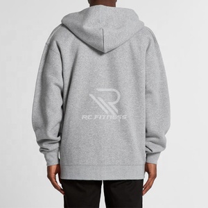 Sweats à capuche pour hommes, 500 GSM, coton épais, uni, lourd, surdimensionné, sans cordon, unisexe, logo personnalisé, grande taille - Product Image 2