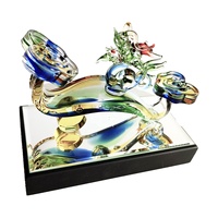 Nouvelle conception 2024 : Sculpture artistique colorée en verre, motif animal du zodiaque, dragon, style lampwork, Feng Shui, faite à la main, pour décoration de table et maison, objet de collection