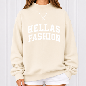 Sweat-shirt oversize à col montant uni pour femme, streetwear premium, en molleton respirant et à séchage rapide, décontracté pour l'hiver, polyester/coton - Product Image 1
