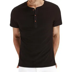 T-shirt à manches courtes pour homme, noir, coupe classique, décontracté, tricoté, uni, col rond, 100% coton, respirant, Everglide Corporation - Product Image 5