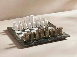 Jeu d'échecs moderne en marbre noir et or, pièces géométriques en métal, décoration de table carrée pour salon, usage intérieur - Product Image 4