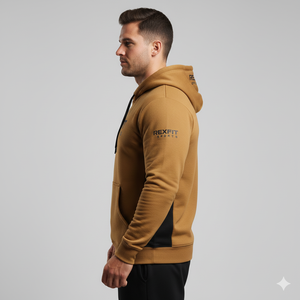 Men's Hoodies Solid Embroidered Lined Fleece Hoodie with <b>Drawstring</b> Hood and <b>Pouch</b> Pocket Winter Season Use Men's Hoodies - Product Image 4