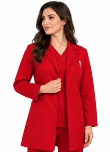 Blouse de laboratoire blanche pour femmes médecins, manches longues, respirante, uniforme médical en coton et polyester, tenue de travail pour hôpital et laboratoire, personnalisable - Product Image 5