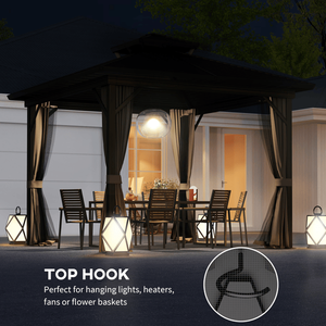 Gazebo in Stile Antico Cinese Eclettico per Giardino e Cortile, Impermeabile, con Telaio Bioclimatico Rivestito per Barbecue - Product Image 6