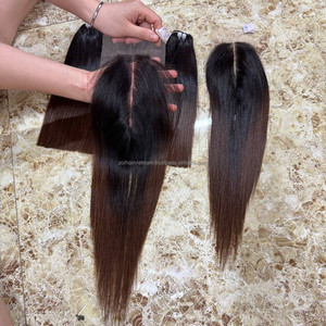 Vietnamese Human Hair Bundles Weaves Hair Extentions With Lace Closure 2*6 for Human Hair <b>Wigs</b> Lace Front Raw Smooth <b>Wig</b> - Product Image 2