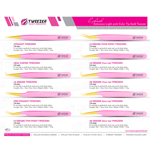 Pinzas Profesionales para Extensión de Pestañas de Color Oro Titanio, Alta Precisión, Material Importado Japonés, Acero Inoxidable Puntiagudo - Product Image 6