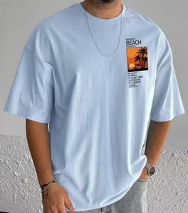 Nouvel Arrivage T-shirt Décontracté Homme 100% Coton Épais à Séchage Rapide, Écologique, avec Impression de Logo Audacieux Personnalisé sur le Devant - Product Image 3
