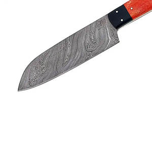 Cuchillo de Cocina de Acero de Damasco Hecho a Mano, Ecológico y Duradero, Mango de Madera Pakka, Funda de Cuero, Uso Profesional en la Cocina - Product Image 4