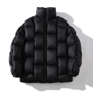 Veste matelassée unisexe personnalisée à marque privée, épaisse et surdimensionnée, avec col montant, manteau d'hiver chaud, fournisseur en gros - Product Image 2