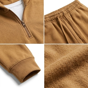 Conjunto Deportivo de 2 Piezas para Hombre, Sudadera con Cierre de Cremallera, Pantalones Deportivos de Felpa, Ropa Deportiva Activa, Fabricante OEM Personalizado al por Mayor - Product Image 4