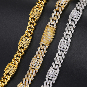 Luxury <b>Iced</b> <b>Out</b> VVS Moissanite Diamond Necklaces Hip Hop IGI Certified RATAN JEWELS S925 Silver Cuban Link <b>Chain</b> for Unisex - Product Image 1