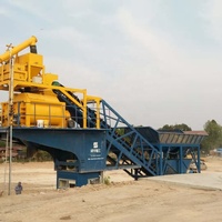 Centrale à béton mobile portable YHZS60, 60m3/h, entièrement automatique, système de contrôle PLC, installation et transport faciles