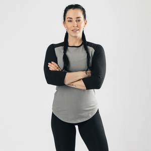 T-shirt pour femmes, coupe classique, manches raglan 3/4, polyester/coton, logo personnalisé, respirant, séchage rapide, écologique, t-shirts d'été - Product Image 2