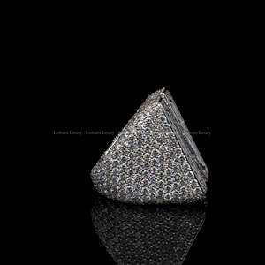 4.26 CTW Custom <b>Initial</b> Letter N Lab Grown Diamond Men's <b>Ring</b> 10K White Gold Pinky <b>Ring</b> Iced Out Statement <b>Ring</b> For Him - Product Image 4