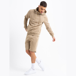 Lightweight Breathable Quick Dry Breathable Solid Color Street Wear Soft Fabric Men Hoodie & Short <b>Set</b> - Product Image 4