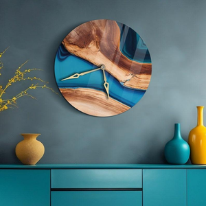 Reloj de Pared de Madera Hecho a Mano - Madera de Teca Natural de 12 Pulgadas con Números Romanos - Product Image 2