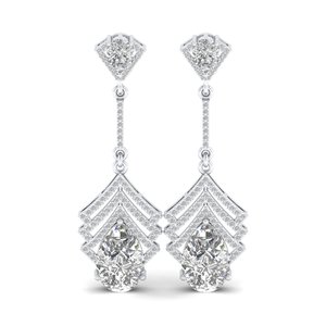 REYES Exquisitos Pendientes Colgantes de Plata de Ley 925 con Diamantes Cultivados en Laboratorio CVD HPHT, Regalo de Aniversario, Joyería para Mujer - Product Image 2