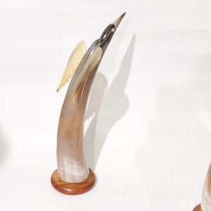 Paire de cornes de bœuf sculptées et polies de haute qualité pour la décoration du salon et de la chambre à coucher, agate - Product Image 2