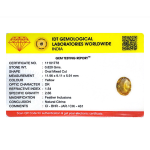 Natural Citrine Gemstone 4.1 Carat 12mm Polished Carved Yellow Stone for Jewelry Making - Product Image 4