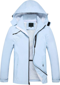 Men's Hooded Polyester Zipper Jacket – Lightweight Windproof Casual Outdoor Sports <b>Coat</b> - Product Image 2