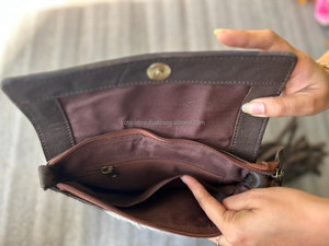 Cheveux usinés à la main sur peau fourrure cuir frange sac à main femmes élégantes coloré outillage cuir sac à bandoulière taille idéale sacs à bandoulière - Product Image 5